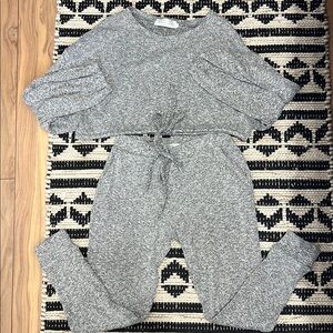 Gray Knit Sweater and Pants Set